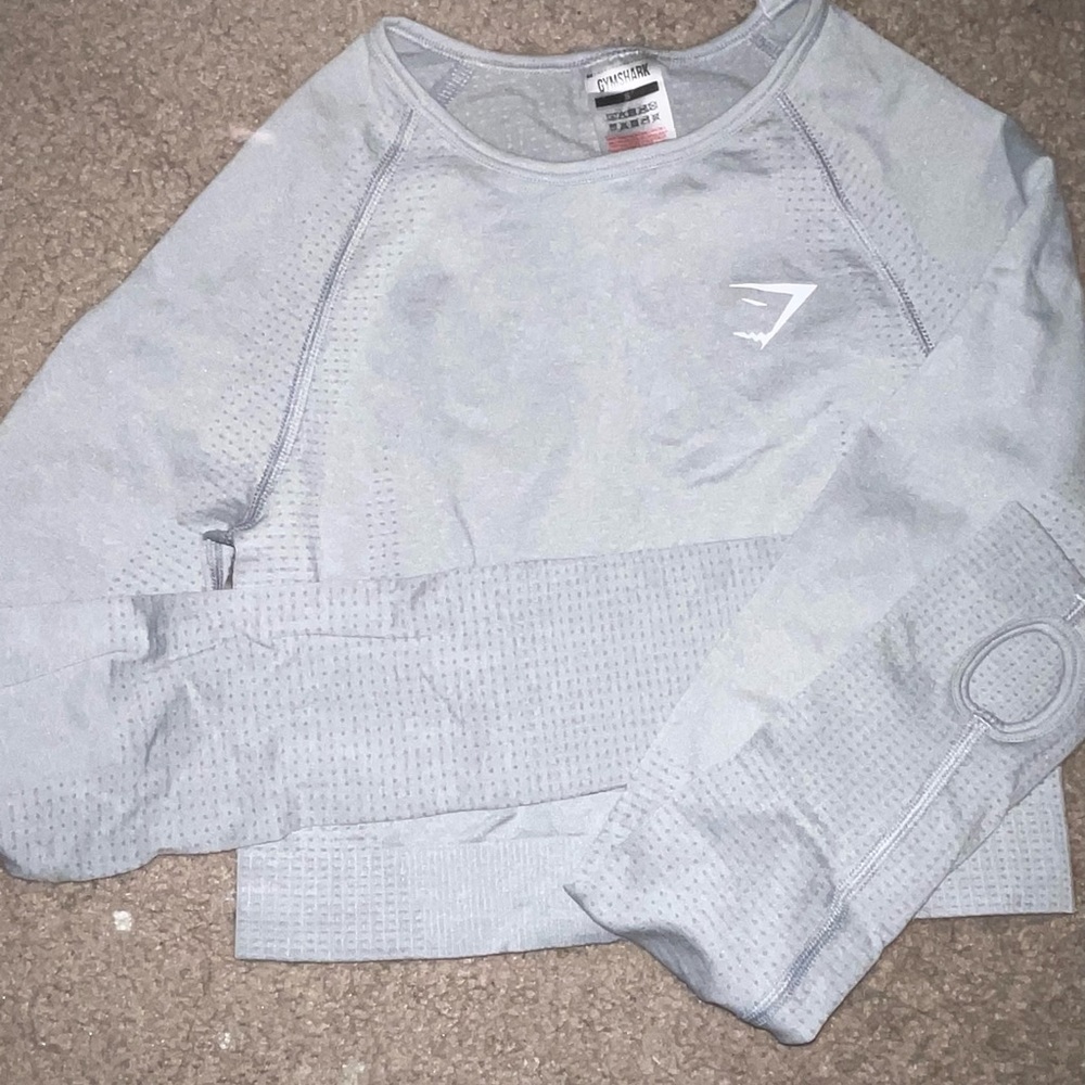 Vital Seamless 2.0 Long Sleeve Crop stop - Light Grey Marl